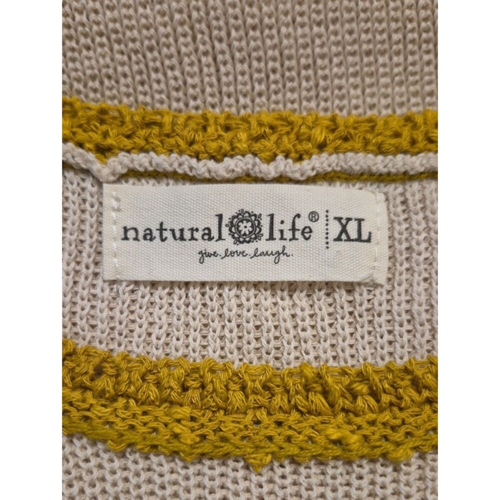Natural Life Equestrian Horse Embroidered Sweater Vest XL Cotton Linen Western - Picture 5 of 12